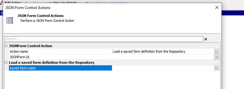 Load from Repository action settings